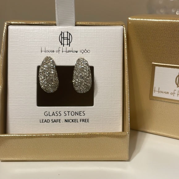 House of Harlow Tear Drop Glass Stoned Earring - Picture 3 of 3